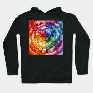 Psychedelic looking abstract illustration of blocks Hoodie